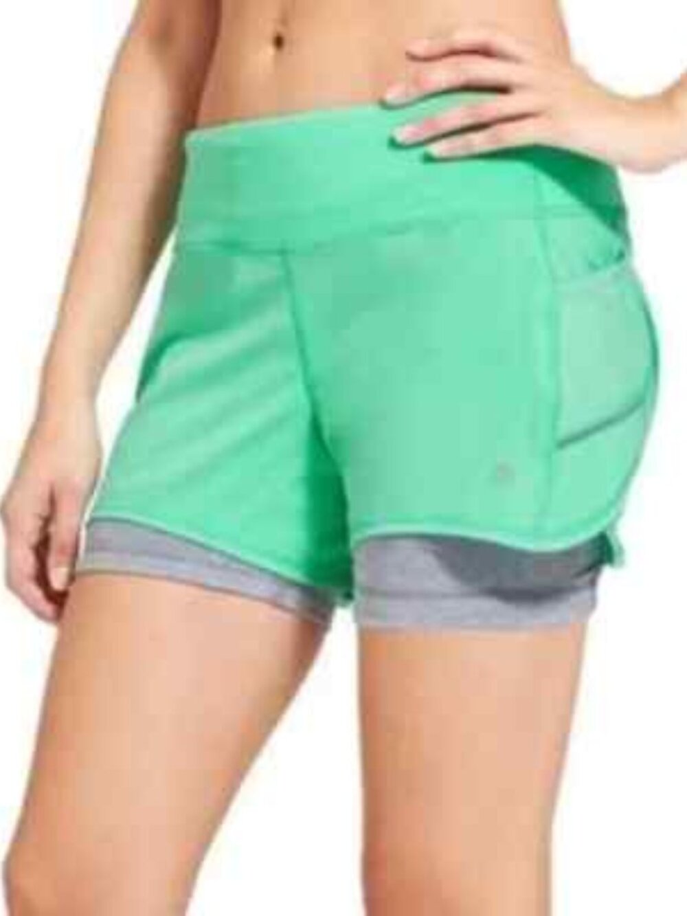 Athleta Running Shorts with lining - Seafoam Green - Size Medium